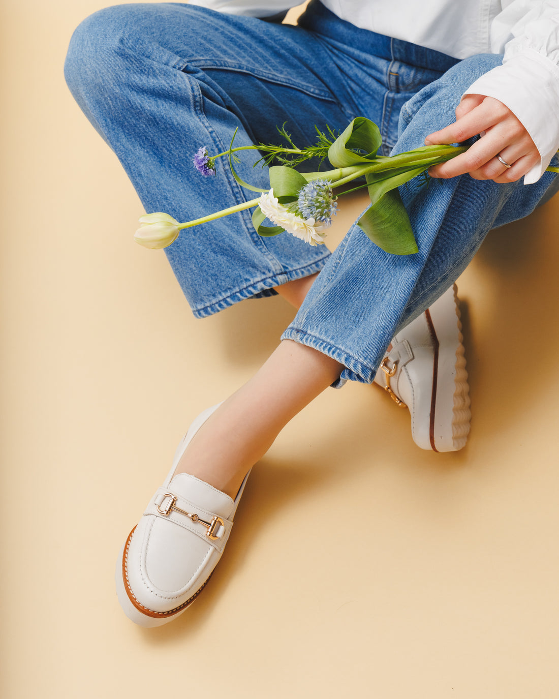 厚底ビットローファー