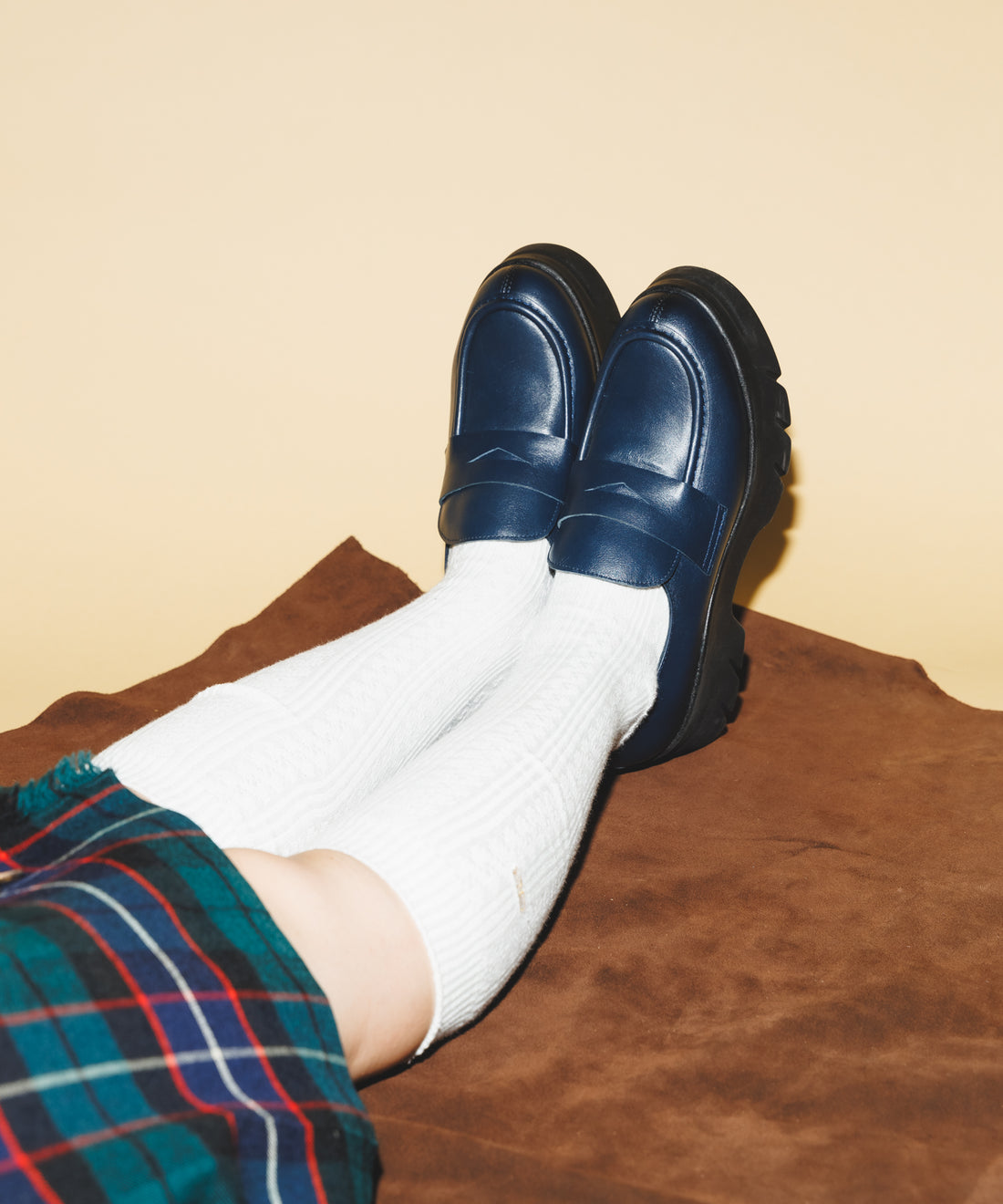 厚底コインローファー