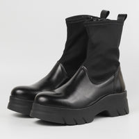 厚底ストレッチミドルブーツ