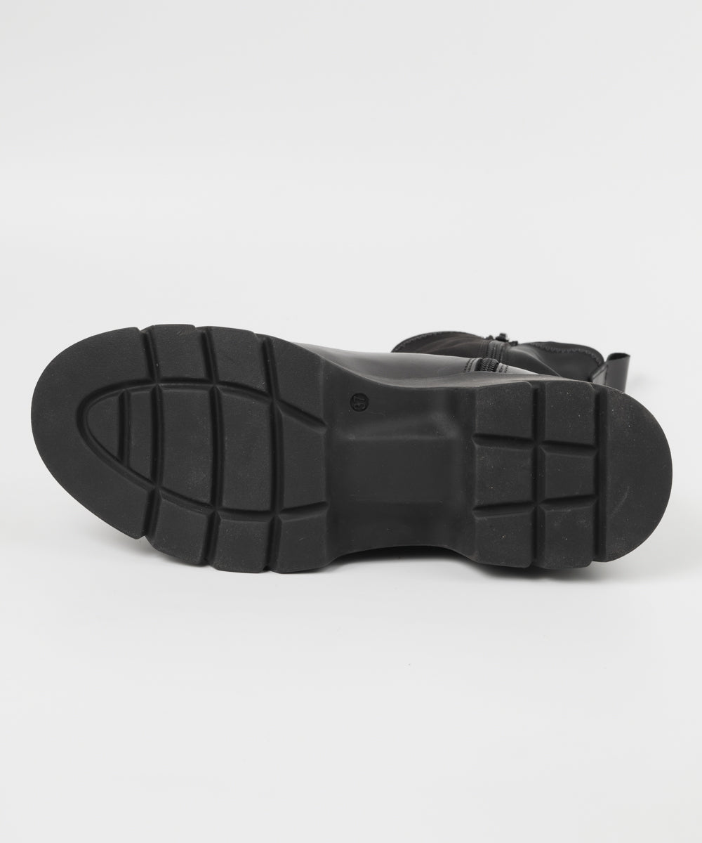 厚底ストレッチミドルブーツ