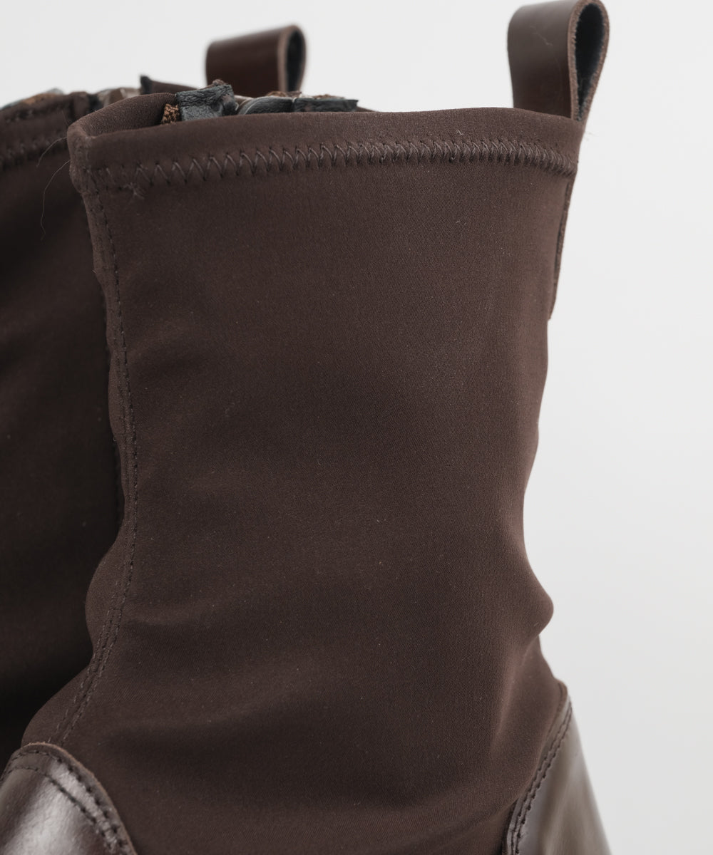 厚底ストレッチミドルブーツ