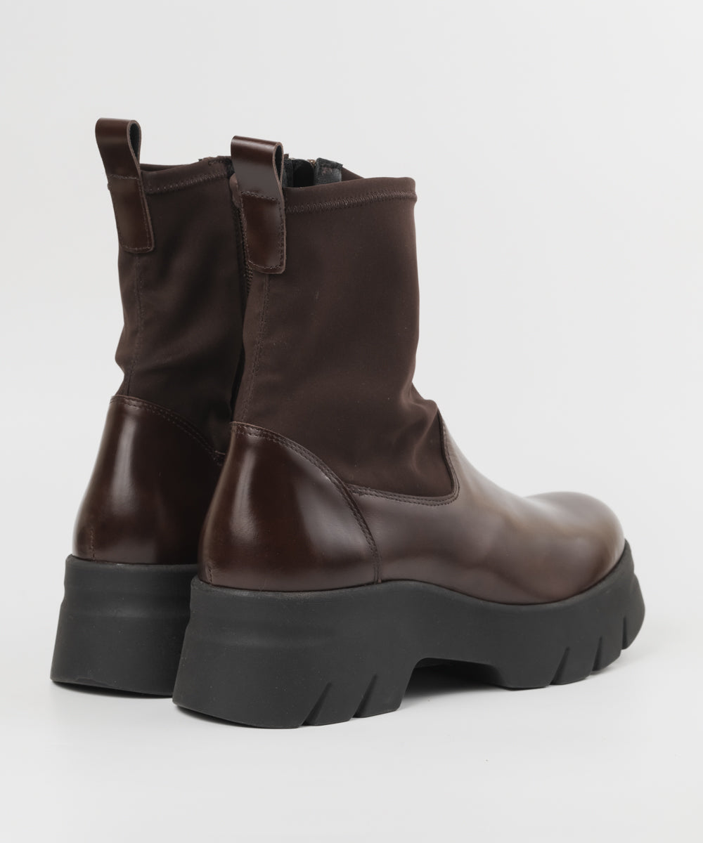 厚底ストレッチミドルブーツ