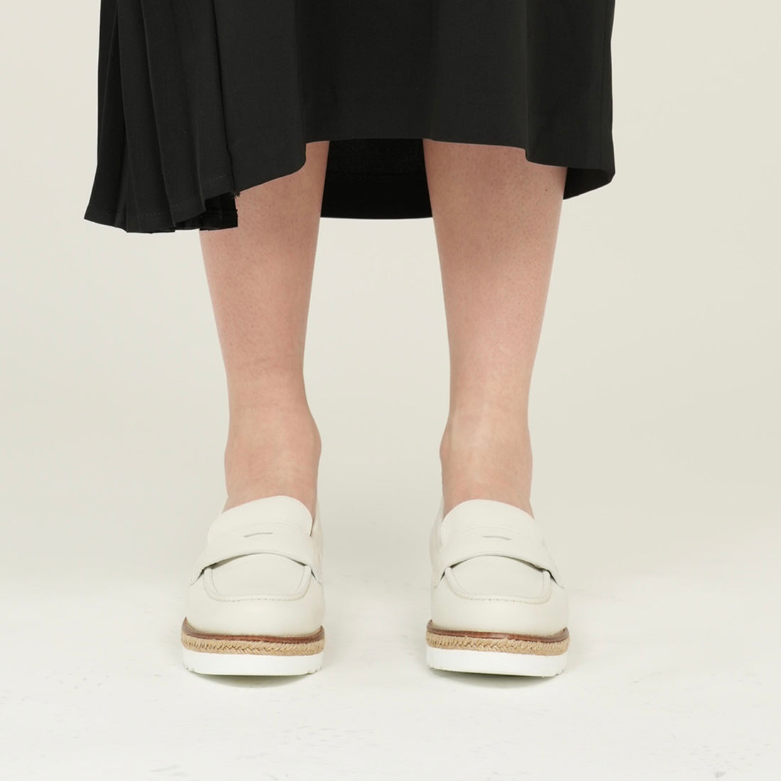 ジュート厚底コインローファー