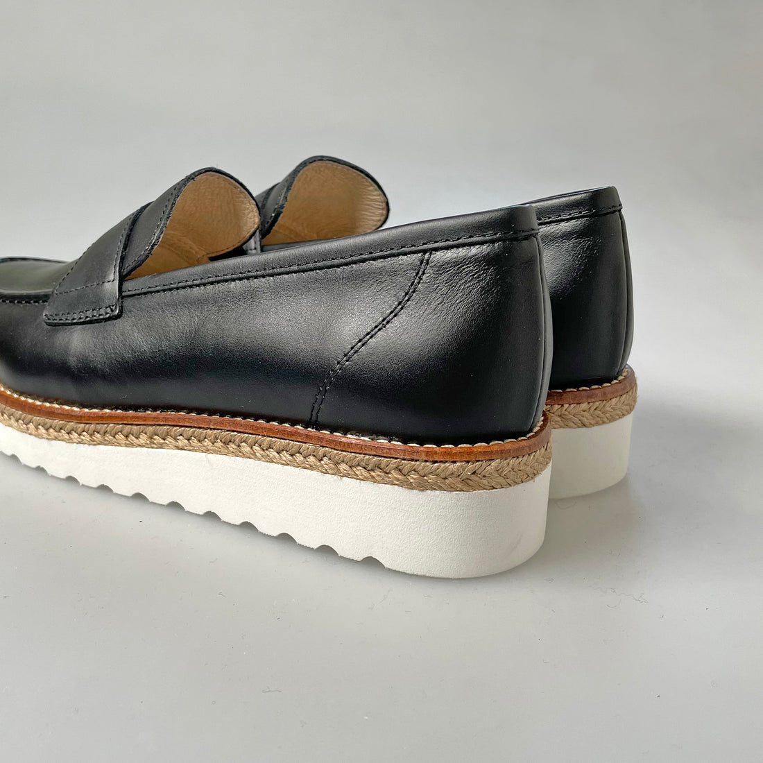 ジュート厚底コインローファー