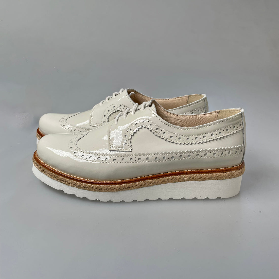 ジュート厚底レースアップシューズ